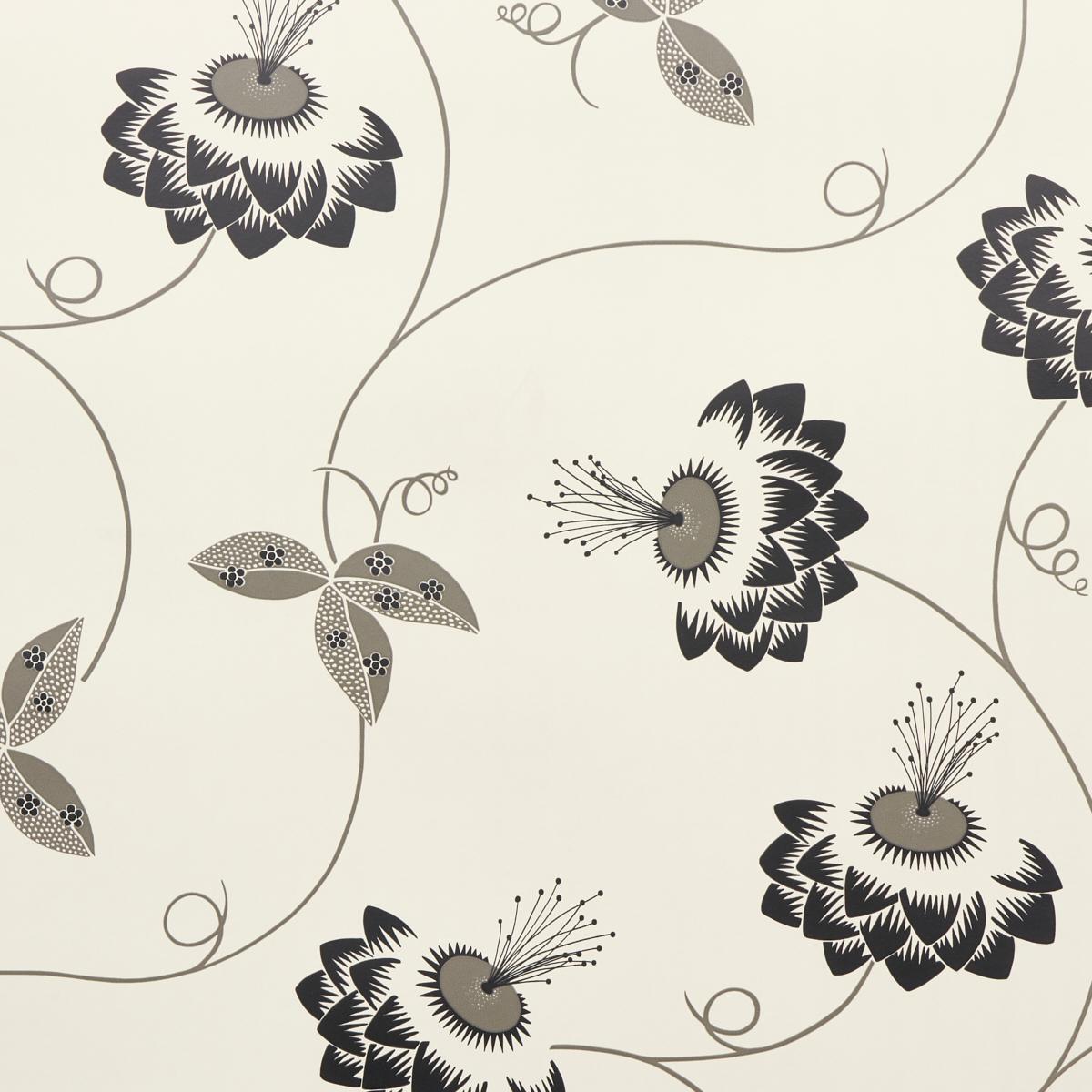 Schumacher Merlin Black & Cream Wallpaper