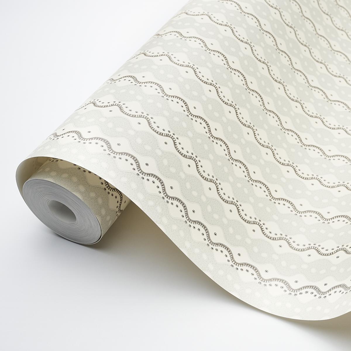 Schumacher Centipede Stripe Pumice Wallpaper