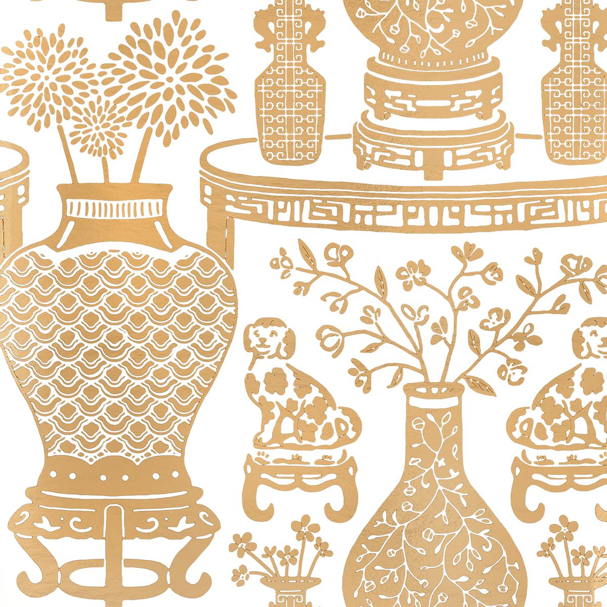 Schumacher Hellene Mylar Gold Wallpaper