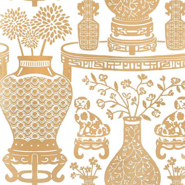 Schumacher Hellene Mylar Gold Wallpaper