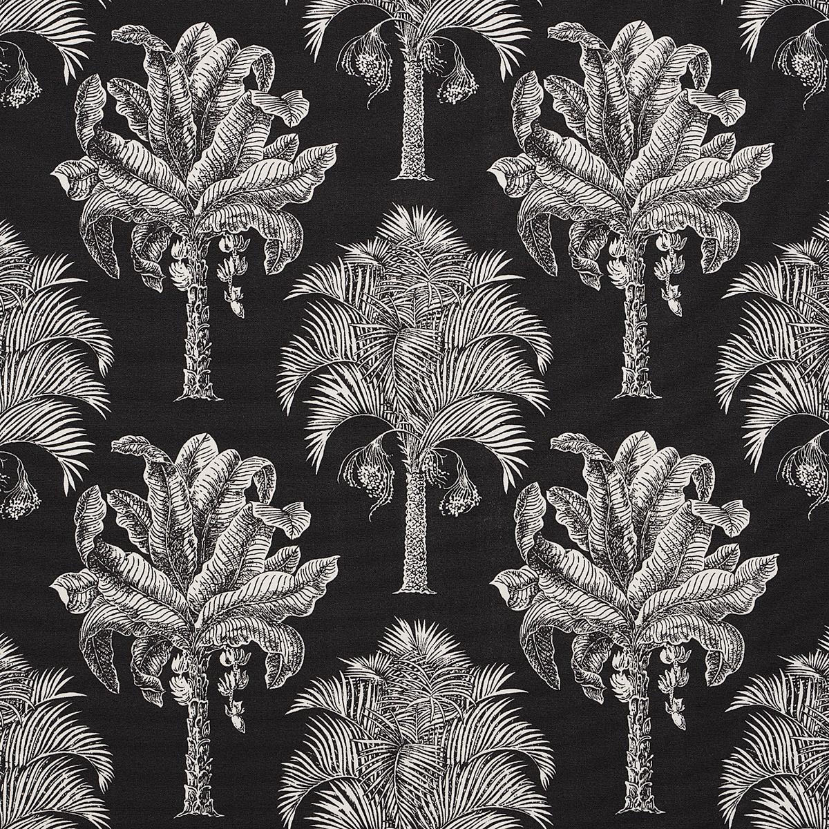 Schumacher Grand Palms Indoor/Outdoor Black Fabric