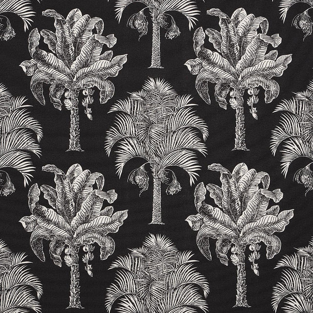 Schumacher Grand Palms Indoor/Outdoor Black Fabric