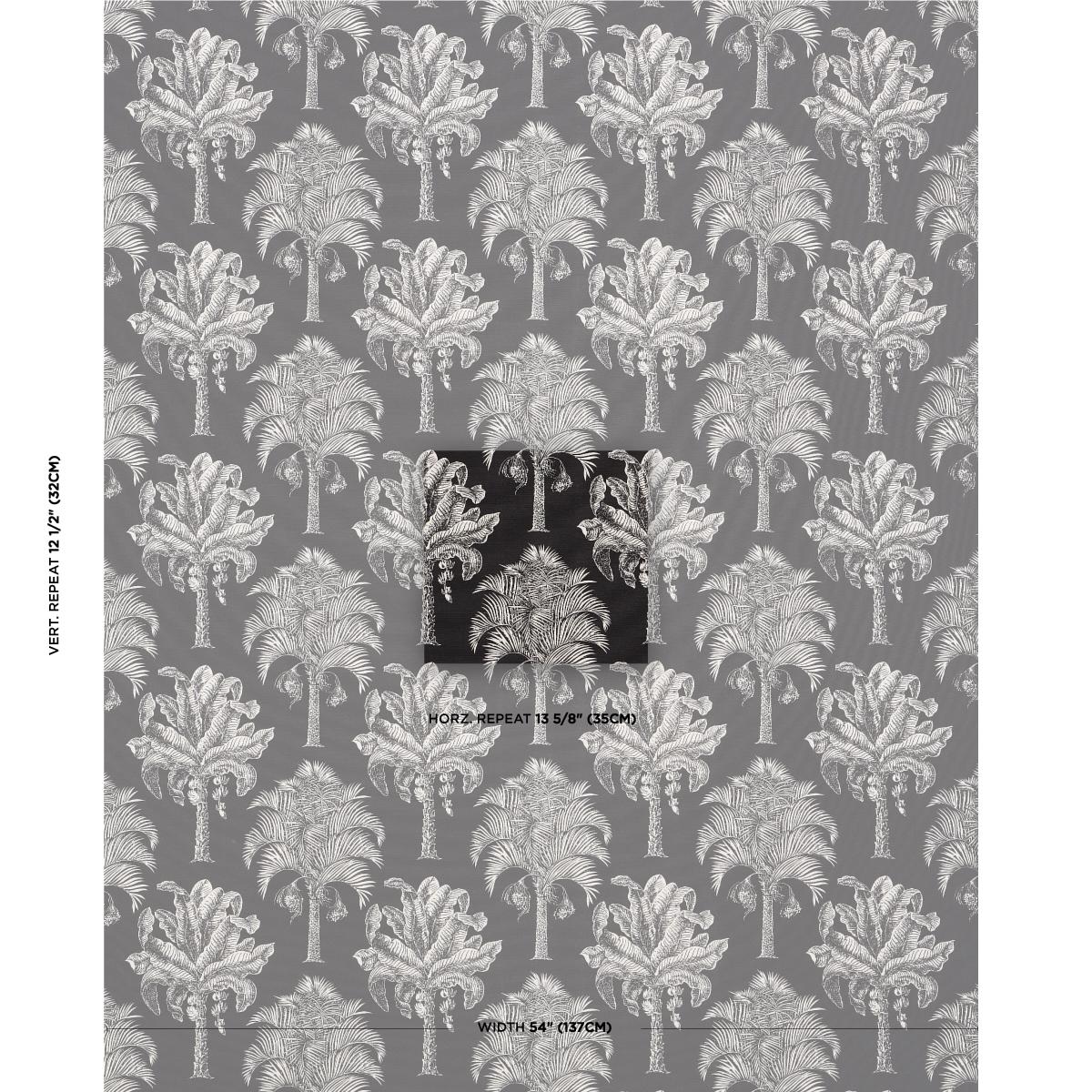 Schumacher Grand Palms Indoor/Outdoor Black Fabric