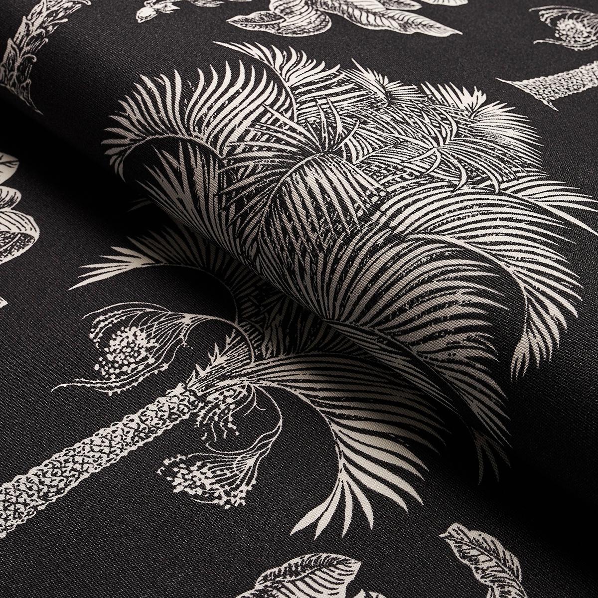Schumacher Grand Palms Indoor/Outdoor Black Fabric