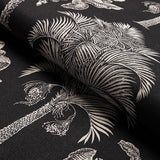 Schumacher Grand Palms Indoor/Outdoor Black Fabric