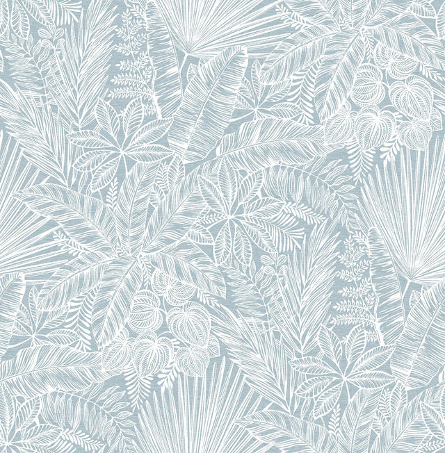 A-Street Prints Vita Blue Botanical Wallpaper
