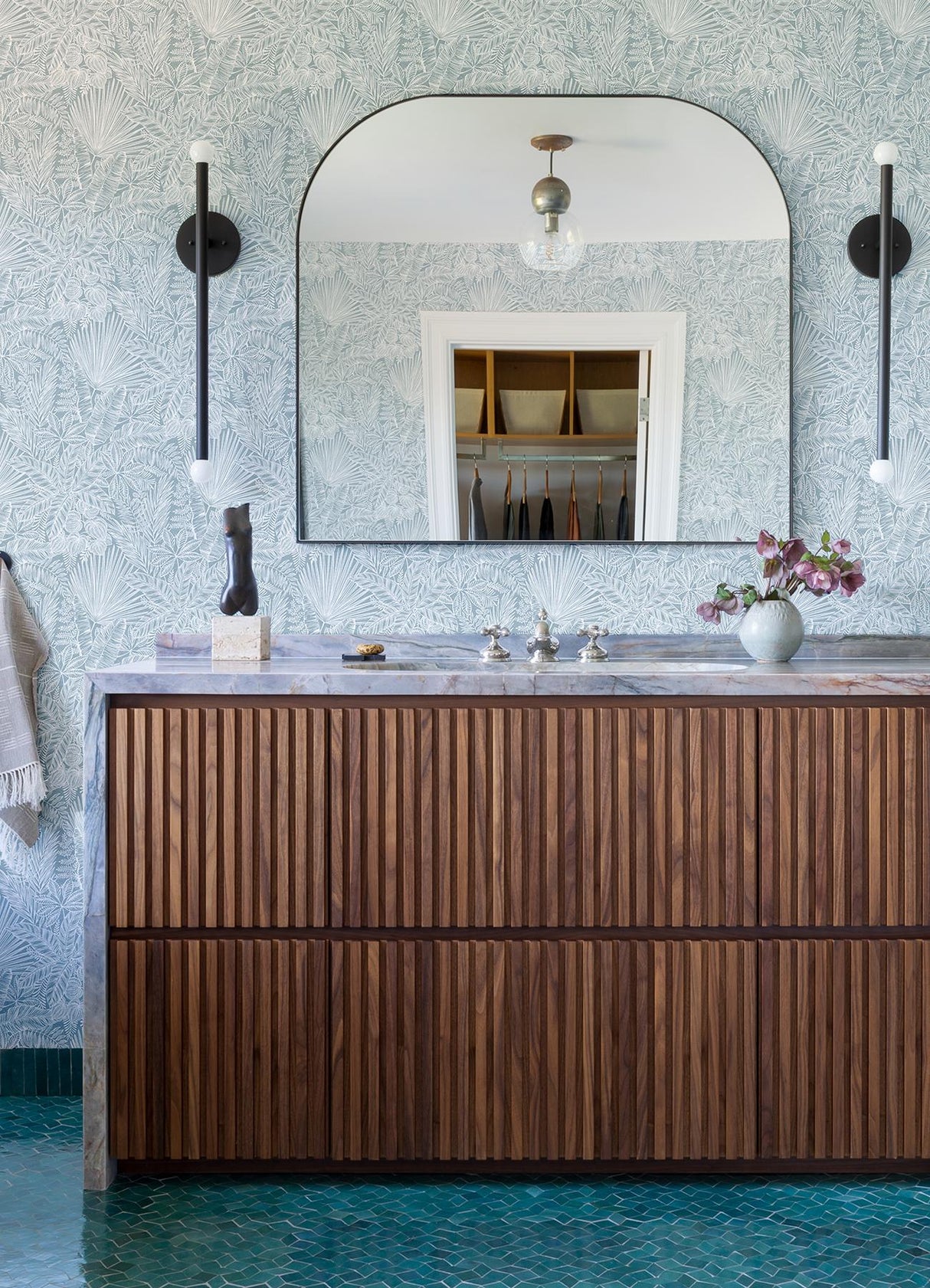 A-Street Prints Vita Blue Botanical Wallpaper