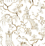 A-Street Prints Serena Coffee Chinoiserie Wallpaper
