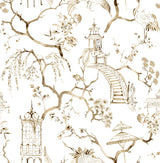 A-Street Prints Serena Coffee Chinoiserie Wallpaper