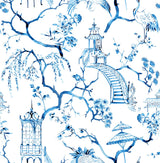 A-Street Prints Serena Blue Chinoiserie Wallpaper