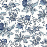 A-Street Prints Cecilia Blue Fruit Wallpaper