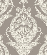 A-Street Prints Arlie Grey Botanical Damask Wallpaper