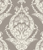 A-Street Prints Arlie Grey Botanical Damask Wallpaper