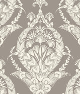 A-Street Prints Arlie Grey Botanical Damask Wallpaper