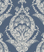 A-Street Prints Arlie Indigo Botanical Damask Wallpaper