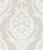 A-Street Prints Arlie Light Grey Botanical Damask Wallpaper