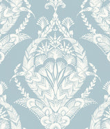 A-Street Prints Arlie Light Blue Botanical Damask Wallpaper