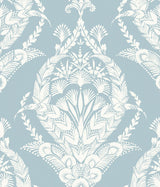 A-Street Prints Arlie Light Blue Botanical Damask Wallpaper