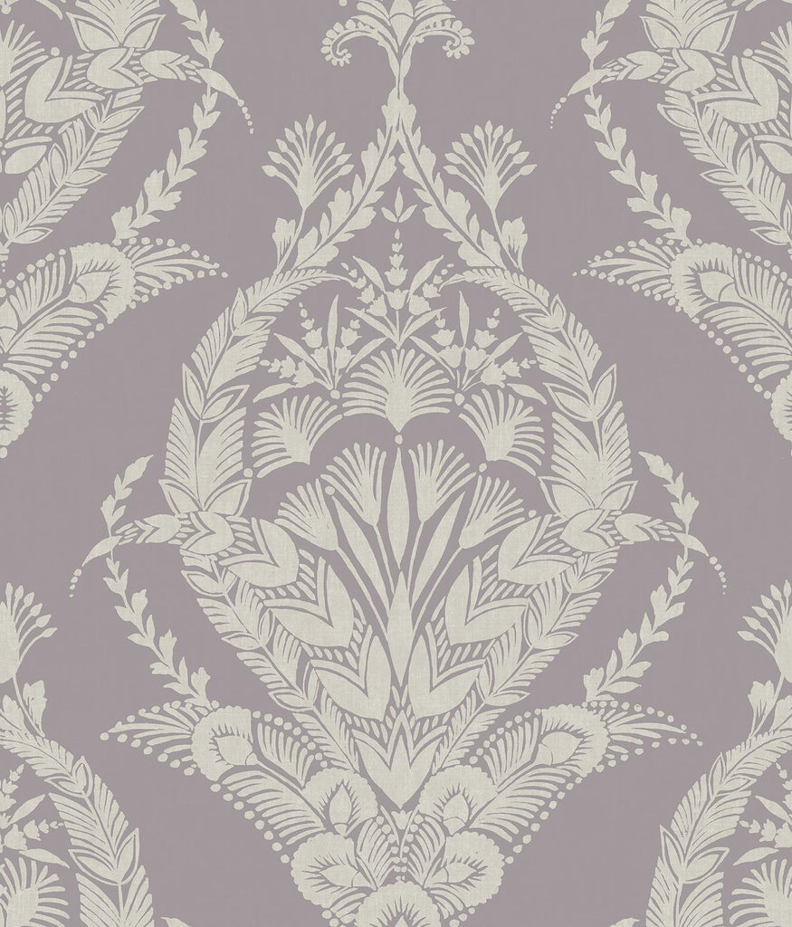 A-Street Prints Arlie Lavender Botanical Damask Wallpaper