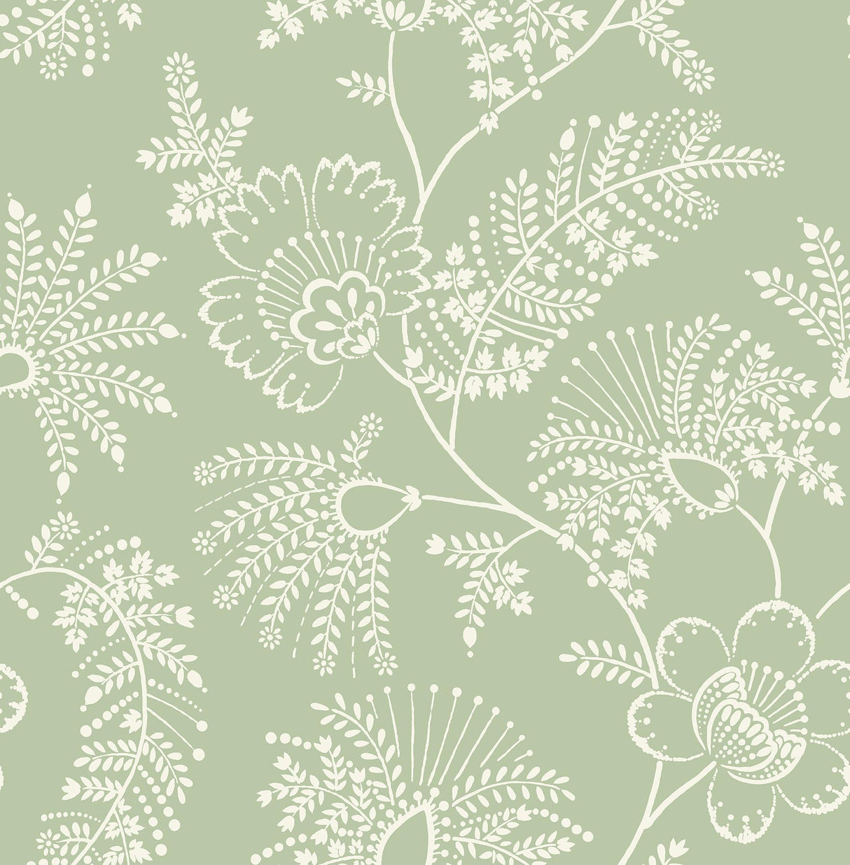 A-Street Prints Maeve Sage Jacobean Trail Wallpaper