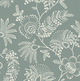 A-Street Prints Maeve Sea Green Jacobean Trail Wallpaper
