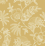 A-Street Prints Maeve Mustard Jacobean Trail Wallpaper