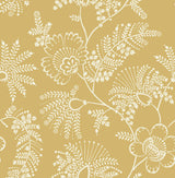 A-Street Prints Maeve Mustard Jacobean Trail Wallpaper