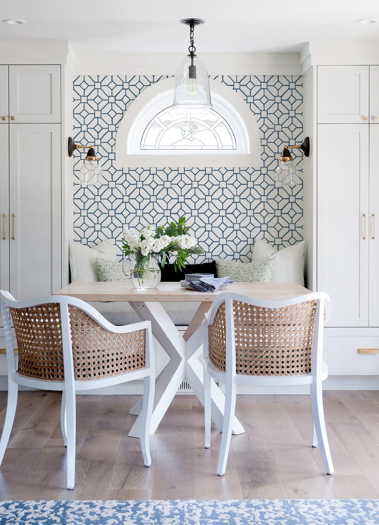 A-Street Prints Addis Blue Trellis Wallpaper