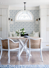 A-Street Prints Addis Blue Trellis Wallpaper