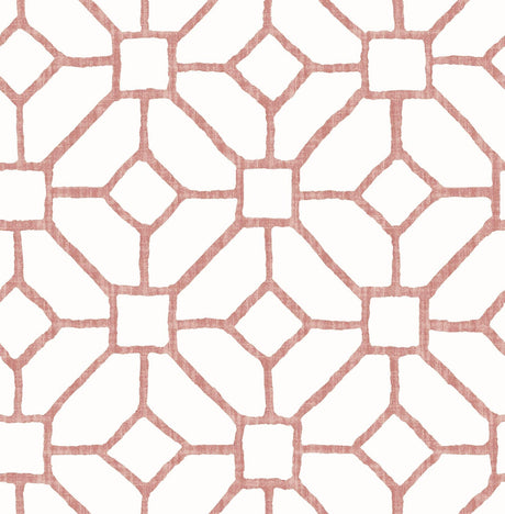 A-Street Prints Addis Coral Trellis Wallpaper