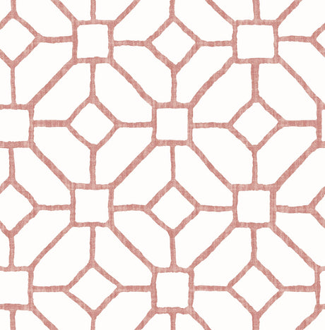 A-Street Prints Addis Coral Trellis Wallpaper
