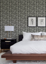 A-Street Prints Myrtle Black Abstract Stripe Wallpaper