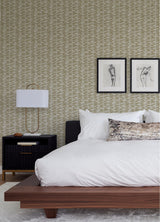 A-Street Prints Myrtle Gold Abstract Stripe Wallpaper