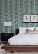 A-Street Prints Myrtle Sea Green Abstract Stripe Wallpaper