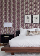 A-Street Prints Myrtle Purple Abstract Stripe Wallpaper