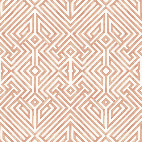 A-Street Prints Lyon Coral Geometric Key Wallpaper