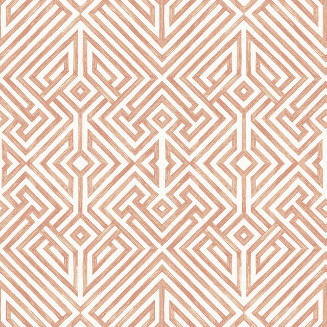 A-Street Prints Lyon Coral Geometric Key Wallpaper