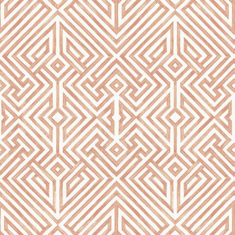 A-Street Prints Lyon Coral Geometric Key Wallpaper