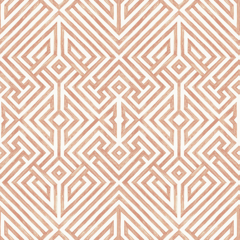 A-Street Prints Lyon Coral Geometric Key Wallpaper