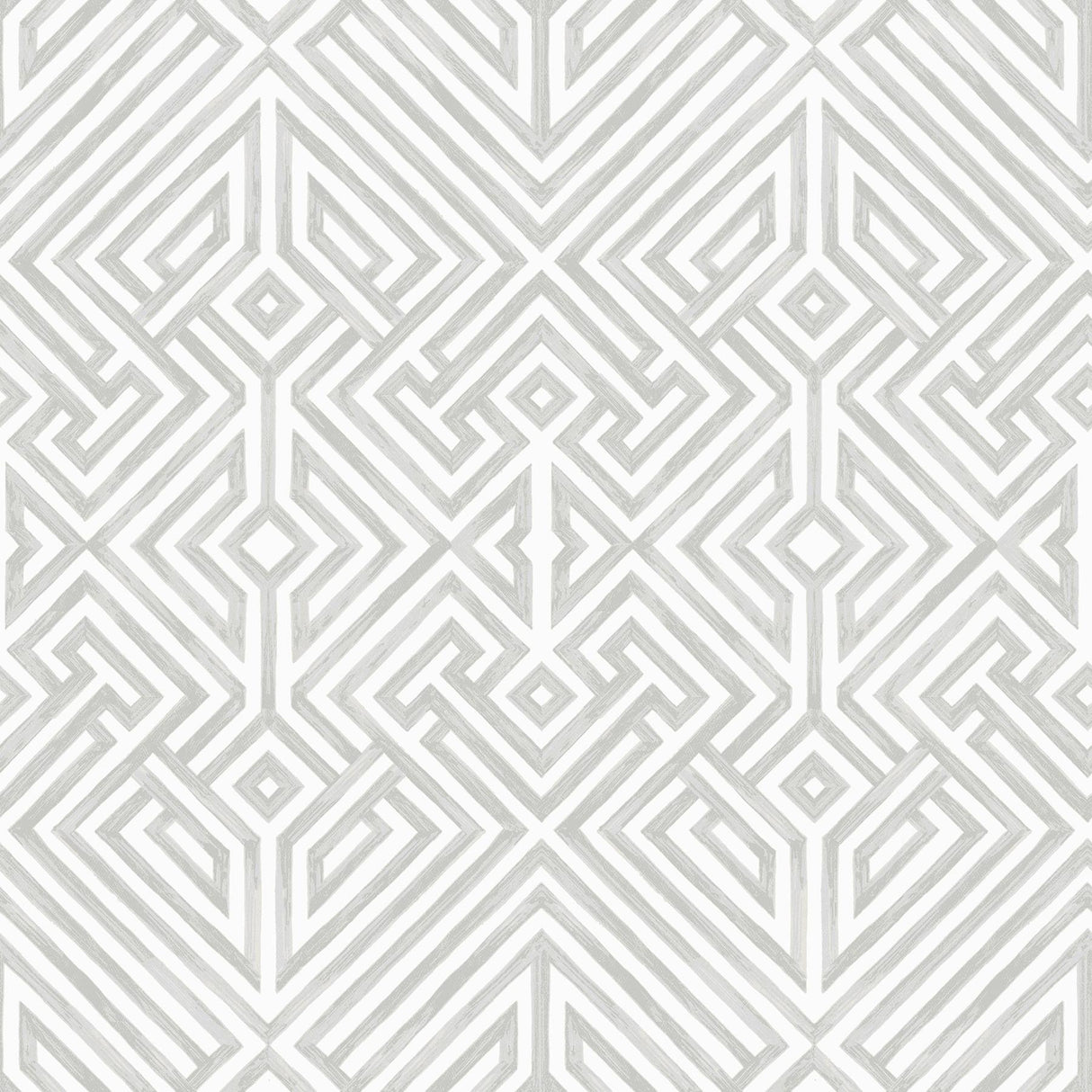 A-Street Prints Lyon Silver Geometric Key Wallpaper