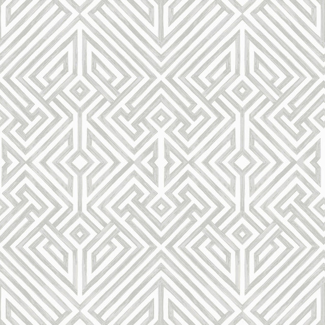 A-Street Prints Lyon Silver Geometric Key Wallpaper