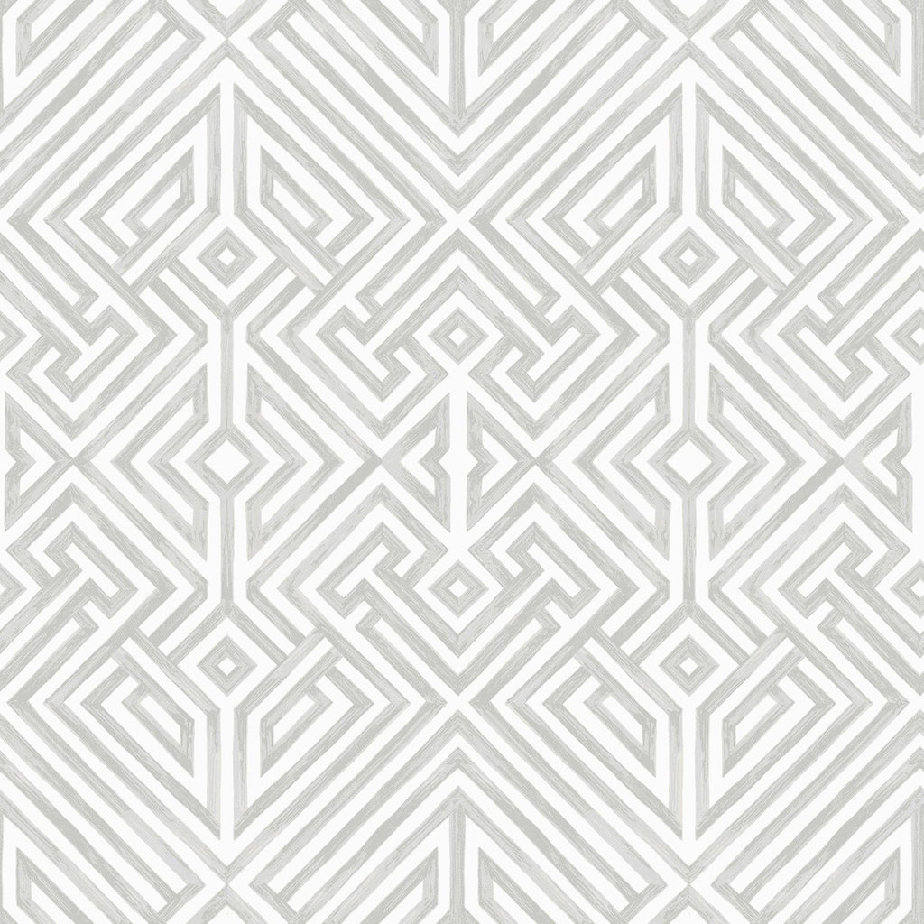 A-Street Prints Lyon Silver Geometric Key Wallpaper