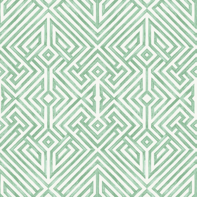 A-Street Prints Lyon Green Geometric Key Wallpaper