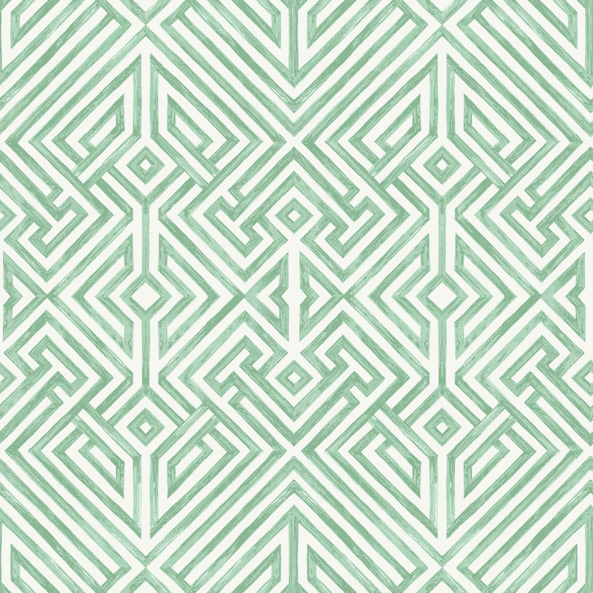 A-Street Prints Lyon Green Geometric Key Wallpaper