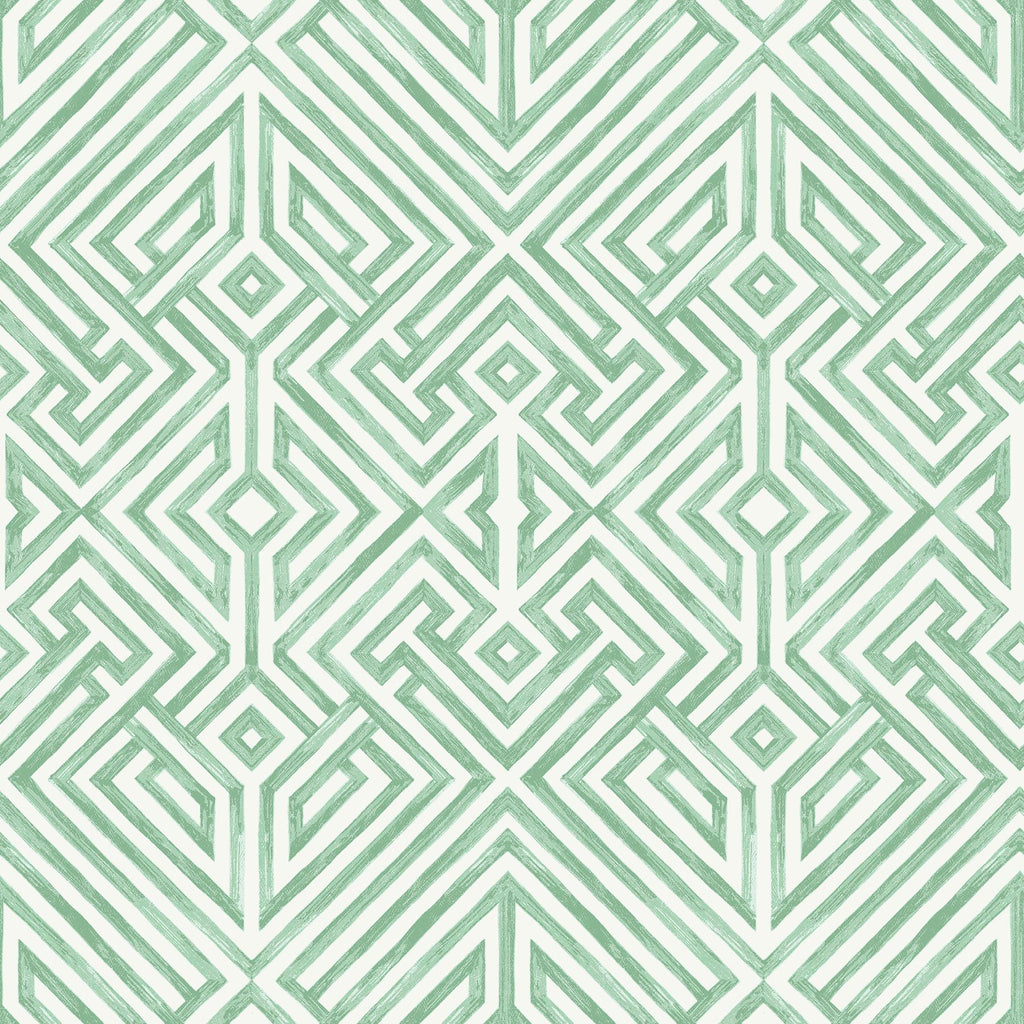 A-Street Prints Lyon Green Geometric Key Wallpaper