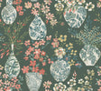 A-Street Prints Harper Green Floral Vase Wallpaper