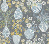 A-Street Prints Harper Grey Floral Vase Wallpaper
