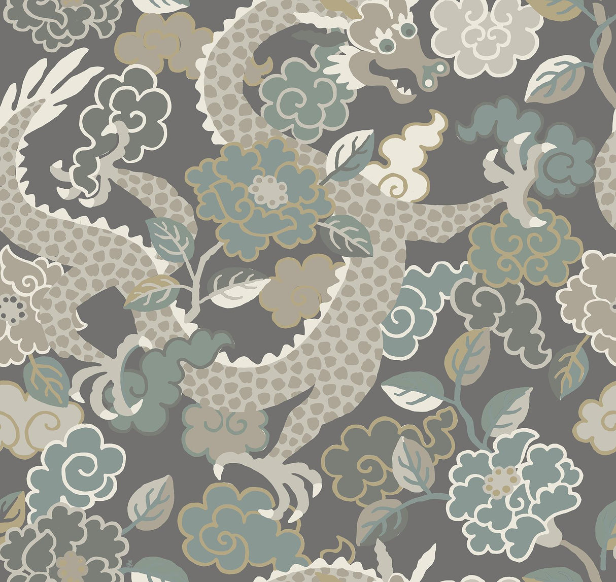 A-Street Prints Yanci Stone Dragon Wallpaper