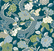 A-Street Prints Yanci Teal Dragon Wallpaper
