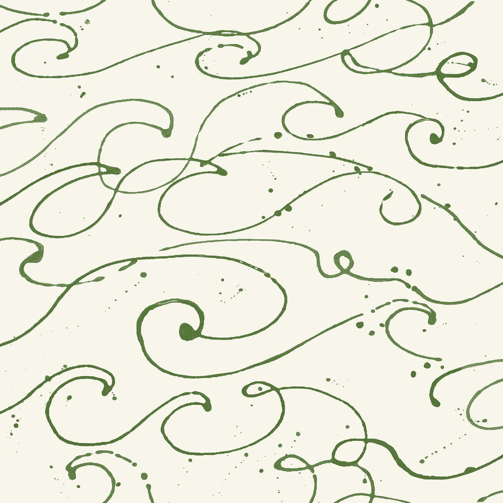 Brewster Home Fashions Kuroshio Green Ocean Wave Wallpaper